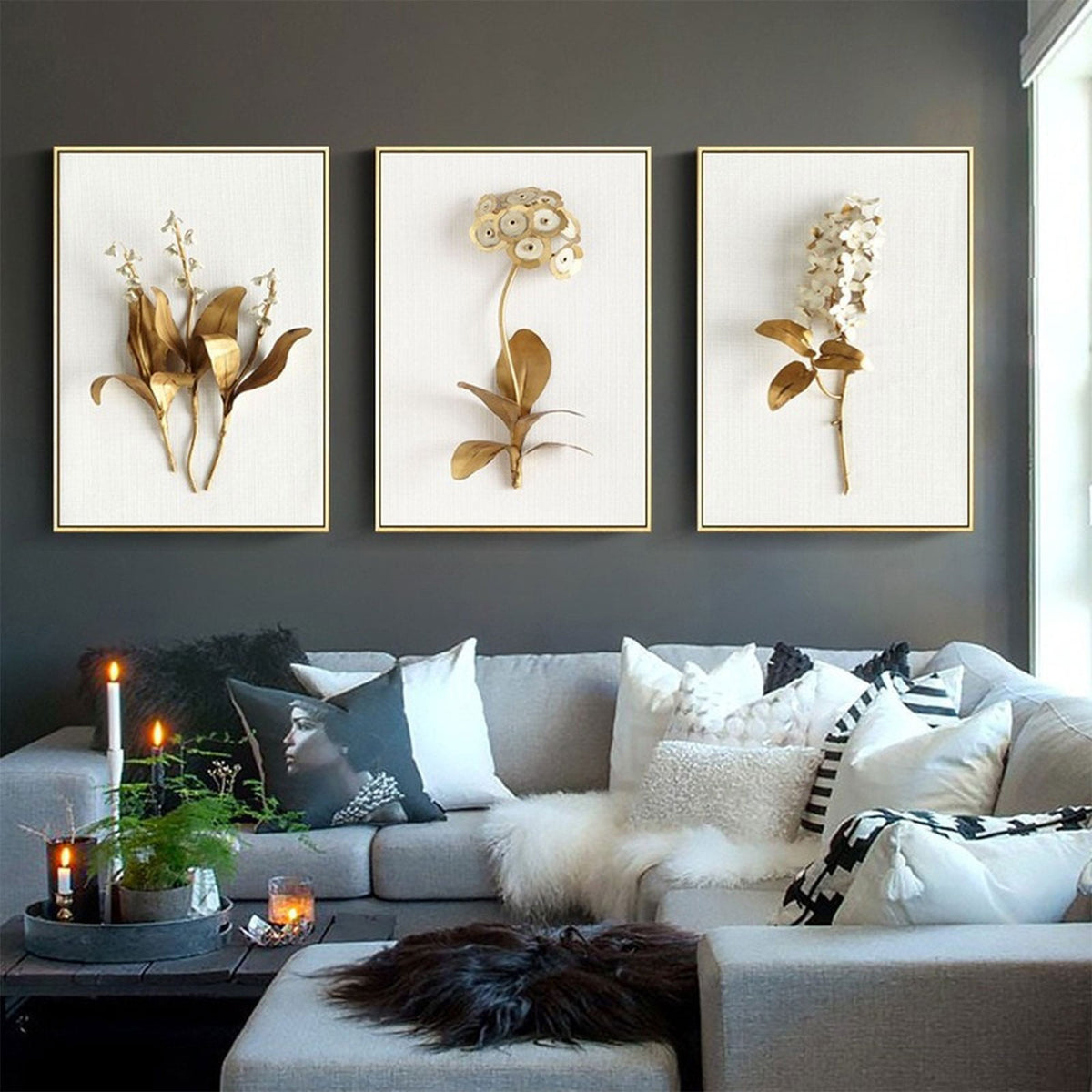 Abstract Flower Canvas Wall Art Prints, Unframed 3-Piece Set for Living Room, Bathroom or Kitchen - Image 6