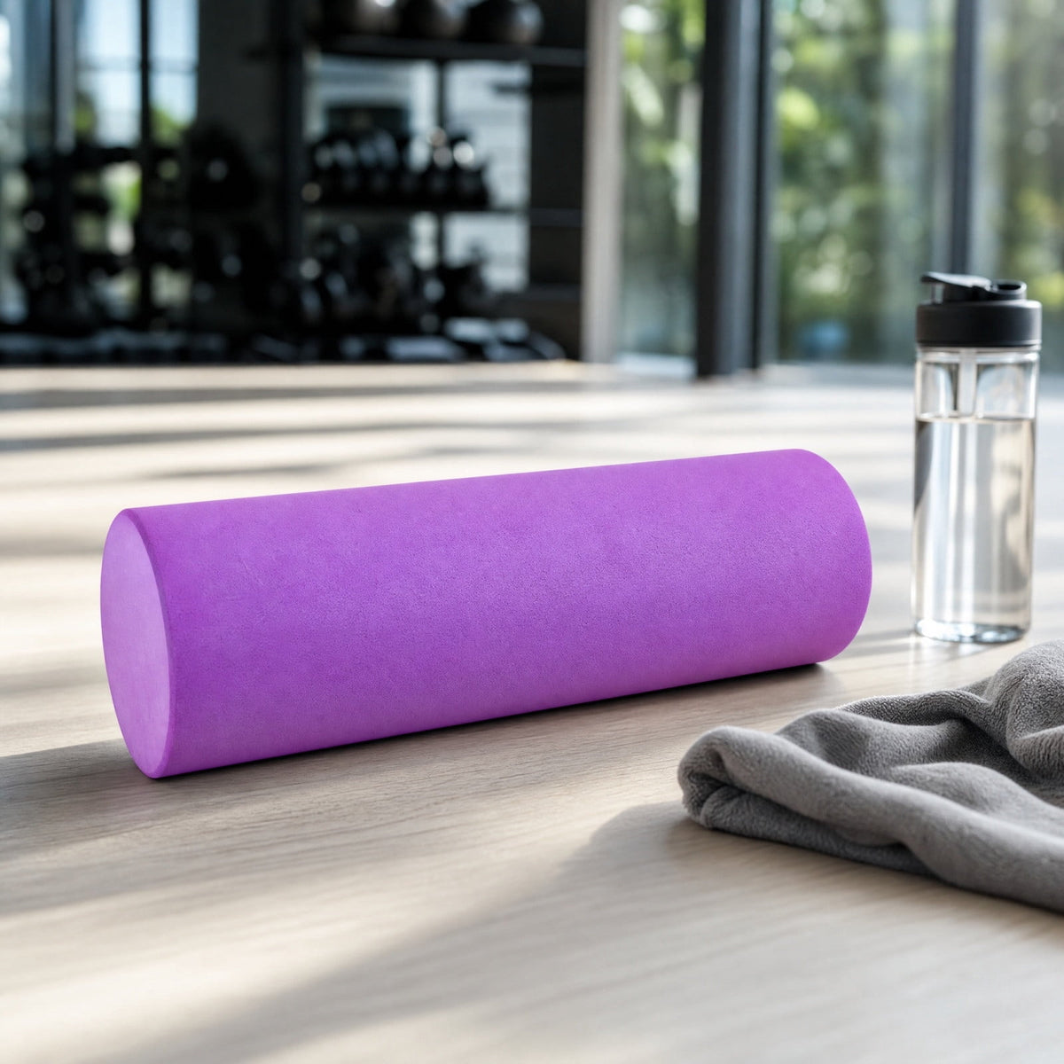 Smooth High-Density EVA Foam Roller, 12 Inch Muscle Massage Roller for Back and Legs, Purple - Image 6