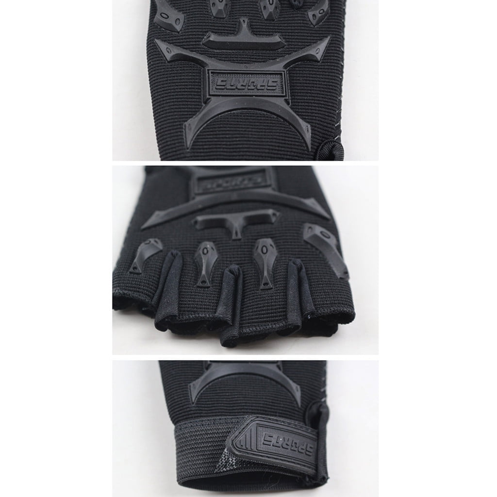 Kids Fingerless Training Gloves with Adjustable Wrist Strap, Non-Slip Palm for Cycling and Gym, Black - Image 6