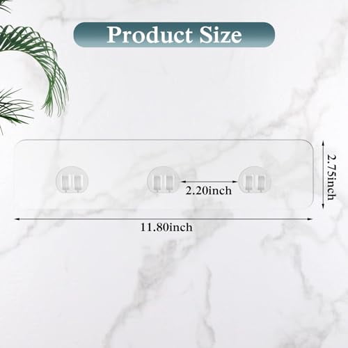Transparent Adhesive Strips for Shower Caddies and Wall Shelves, No-Drill Replacement Set of 2 - Image 2