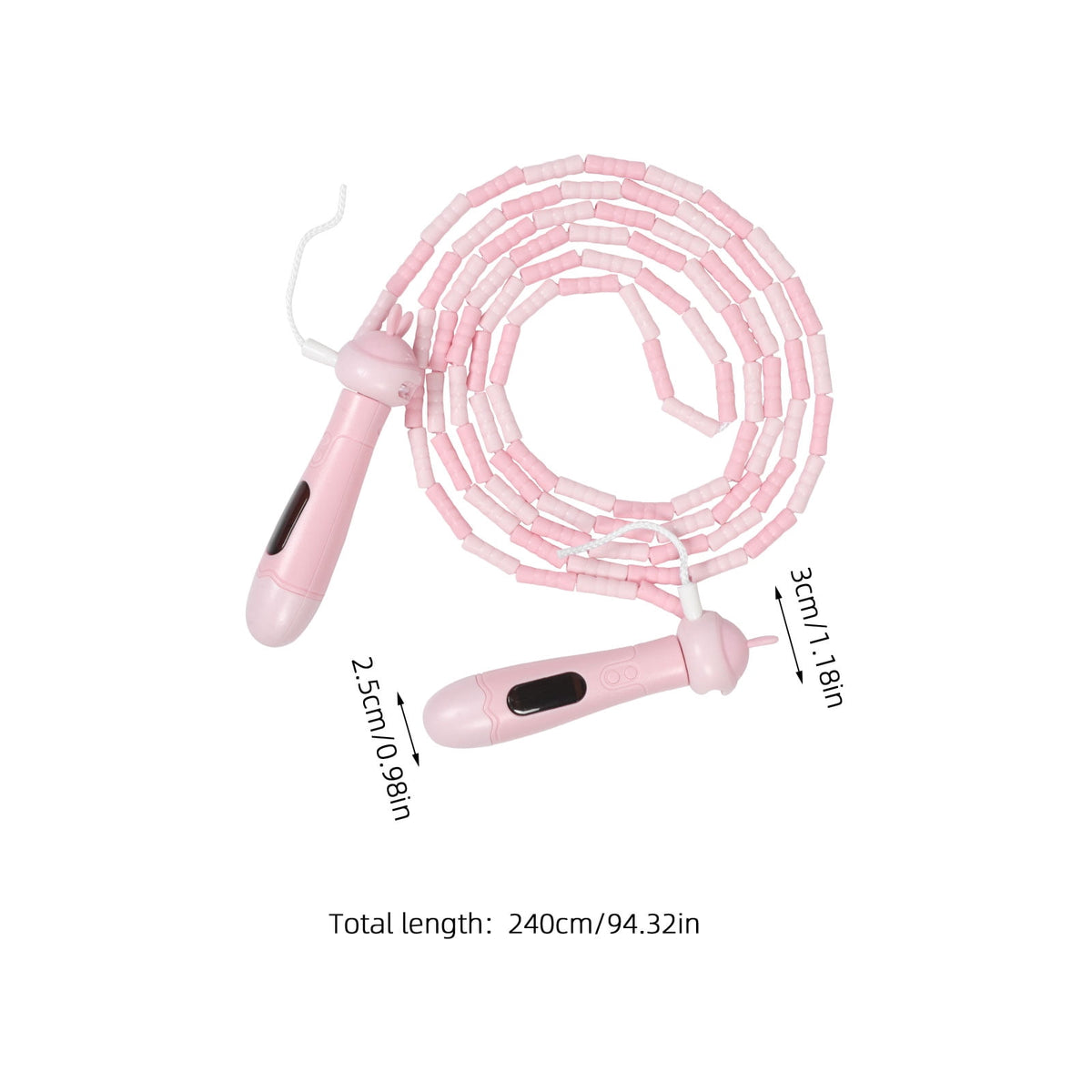 Adjustable Jump Rope with Built-In Jump Counter, Lightweight Pink Skipping Rope - Image 6