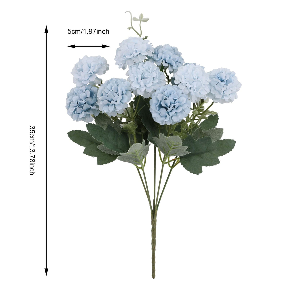 Realistic White Artificial Hydrangea Bouquet, Faux Flower Stem for Vases, Weddings and Home Decor - Image 2