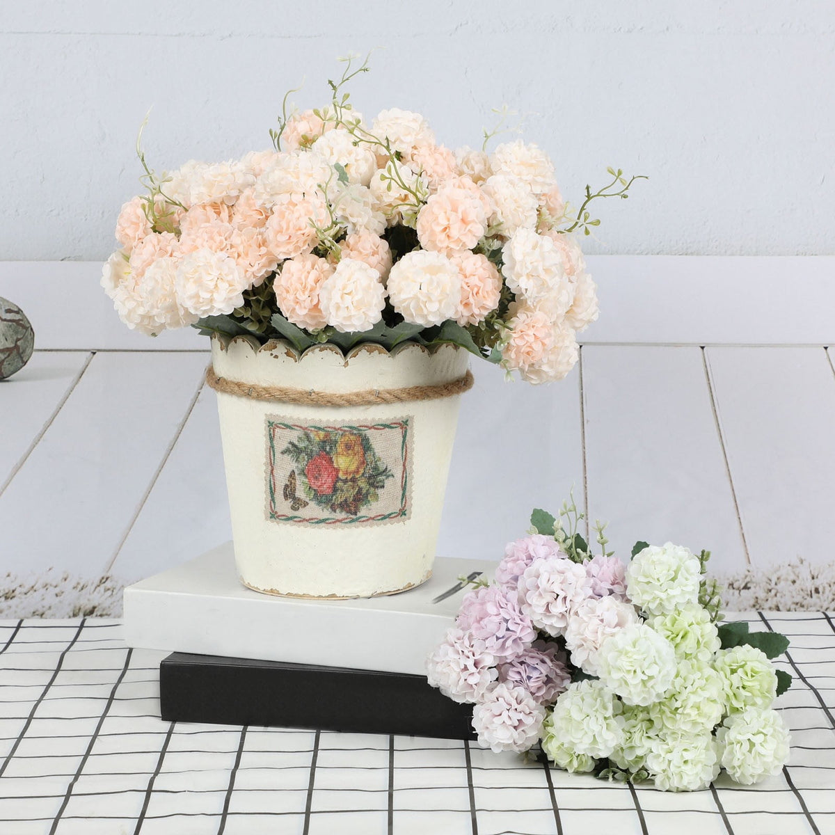 Realistic White Artificial Hydrangea Bouquet, Faux Flower Stem for Vases, Weddings and Home Decor - Image 4