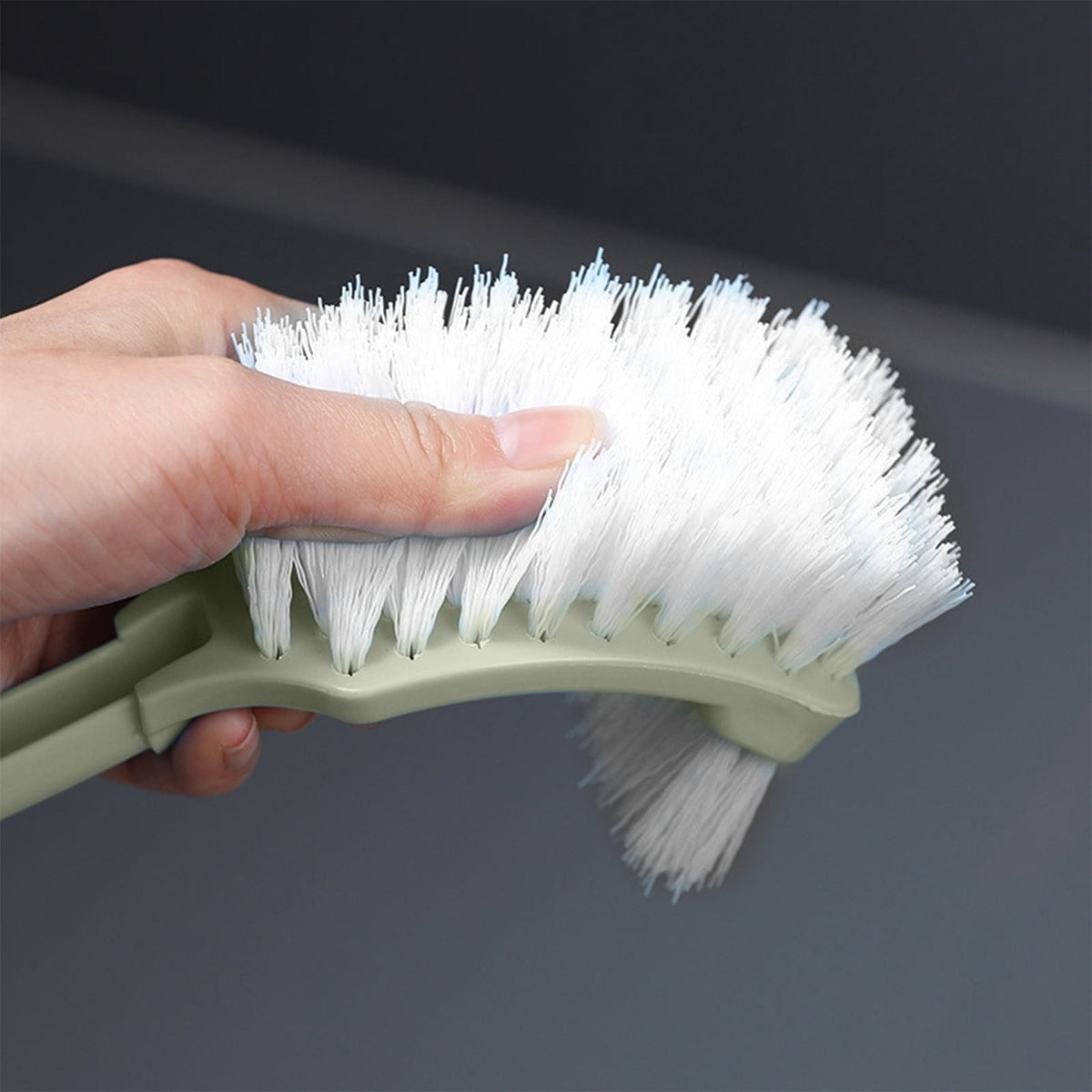 Toilet Brush with Dual Heads and Caddy, Flexible Rubber Bowl Brush plus Rim-Cleaning Slit Brush - Image 4