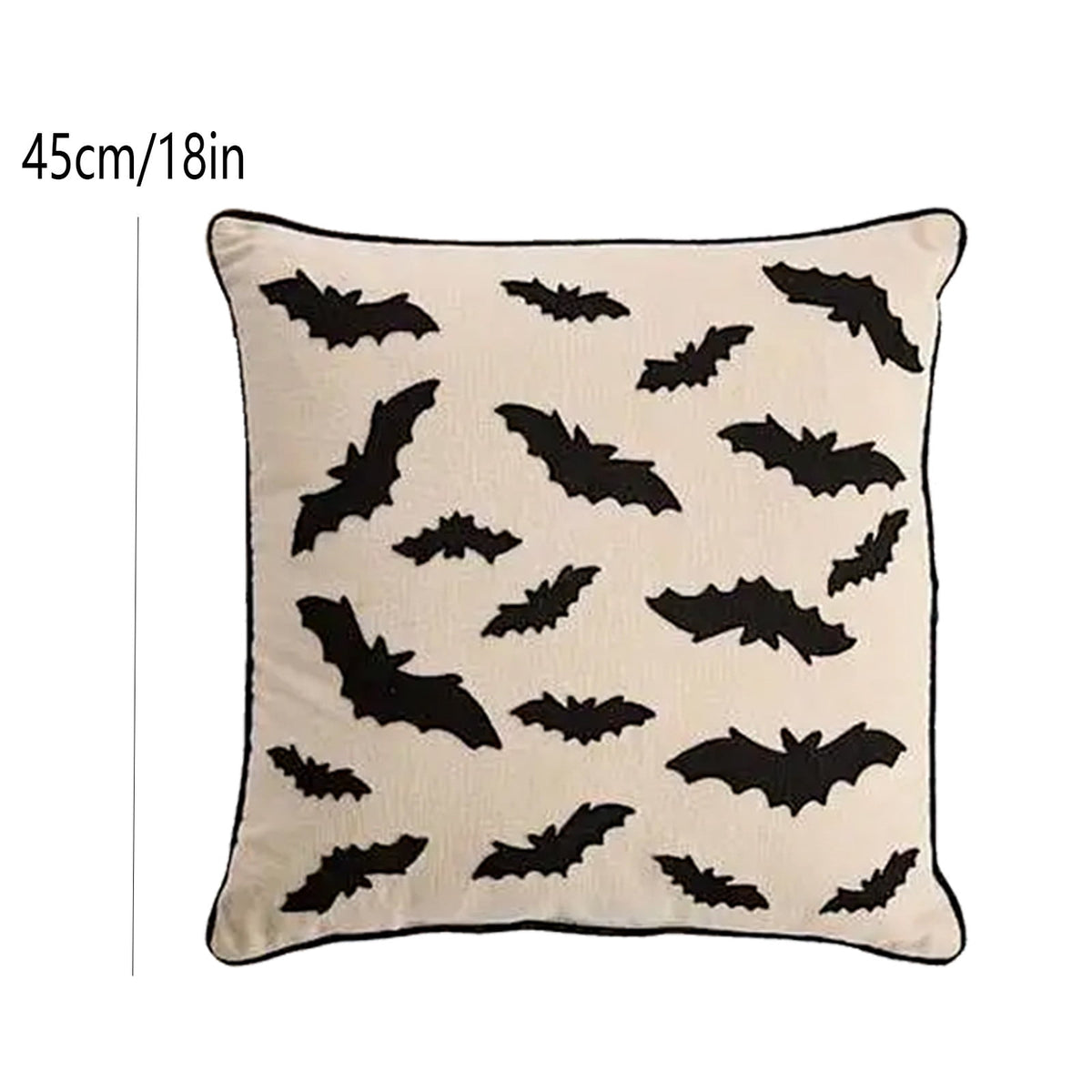 Embroidered Halloween Ghost Throw Pillow Cover, 18 x 18 Inch Linen Cushion Case with Hidden Zipper - Image 5