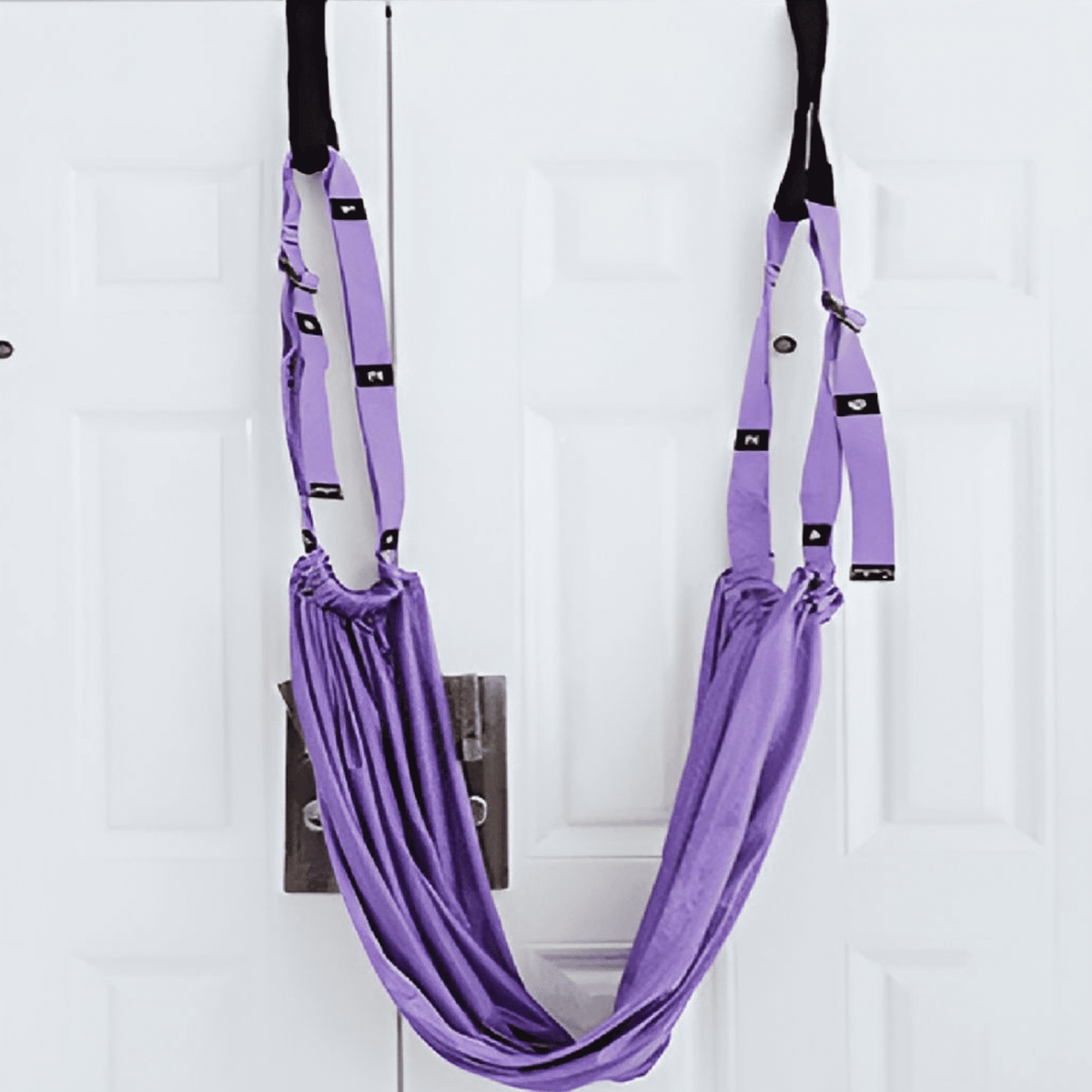 Adjustable Door-Hanging Stretch Strap, Elastic Yoga Belt for Flexibility and Inversion Training, Purple - Image 4