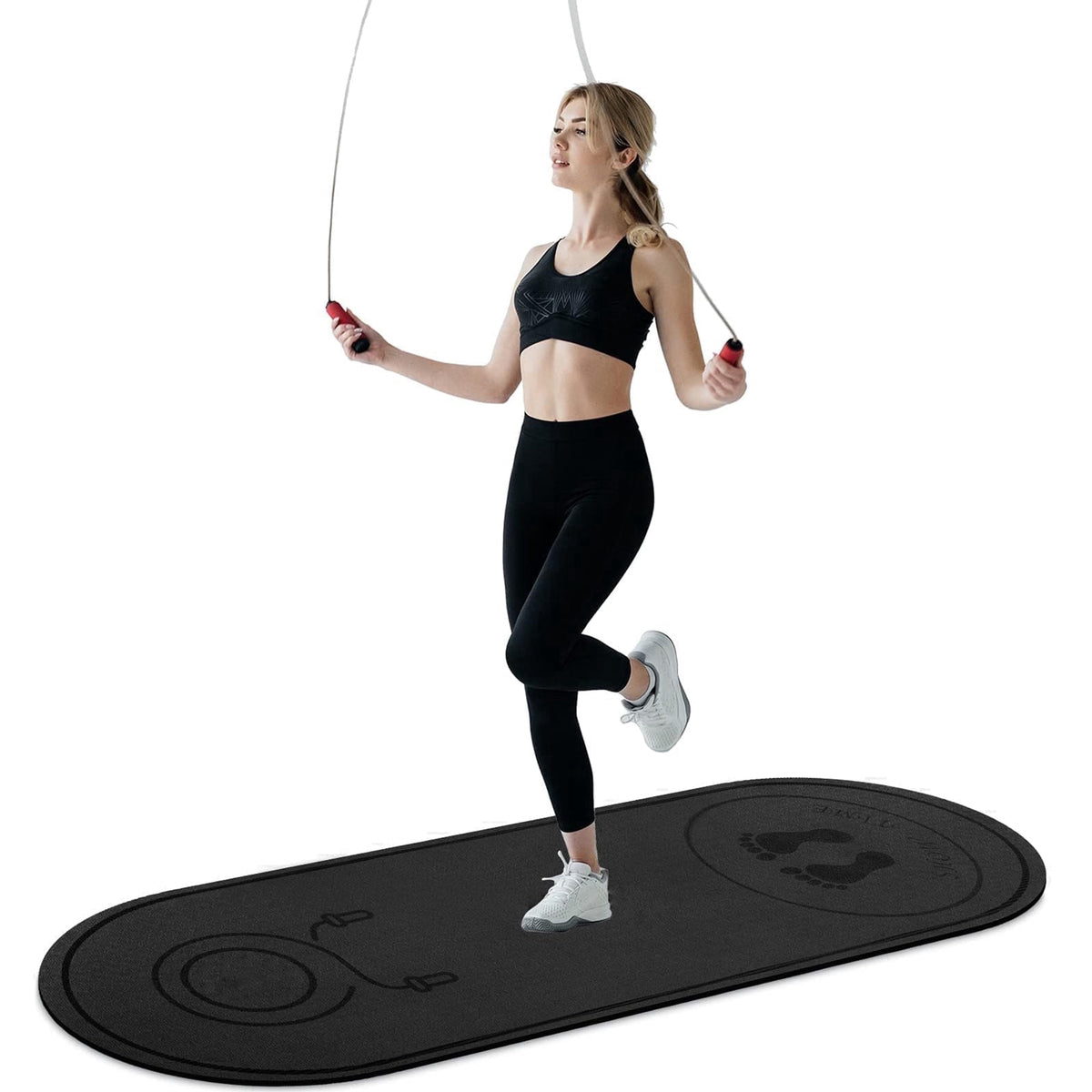 Non-Slip Jump Rope Mat, 65 x 24 Inch Shock-Absorbing Exercise Mat for Concrete and Home Gym Floors - Image 2