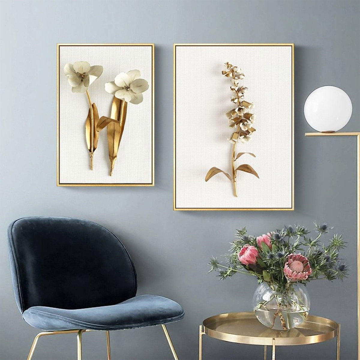 Abstract Flower Canvas Wall Art Prints, Unframed 3-Piece Set for Living Room, Bathroom or Kitchen - Image 4