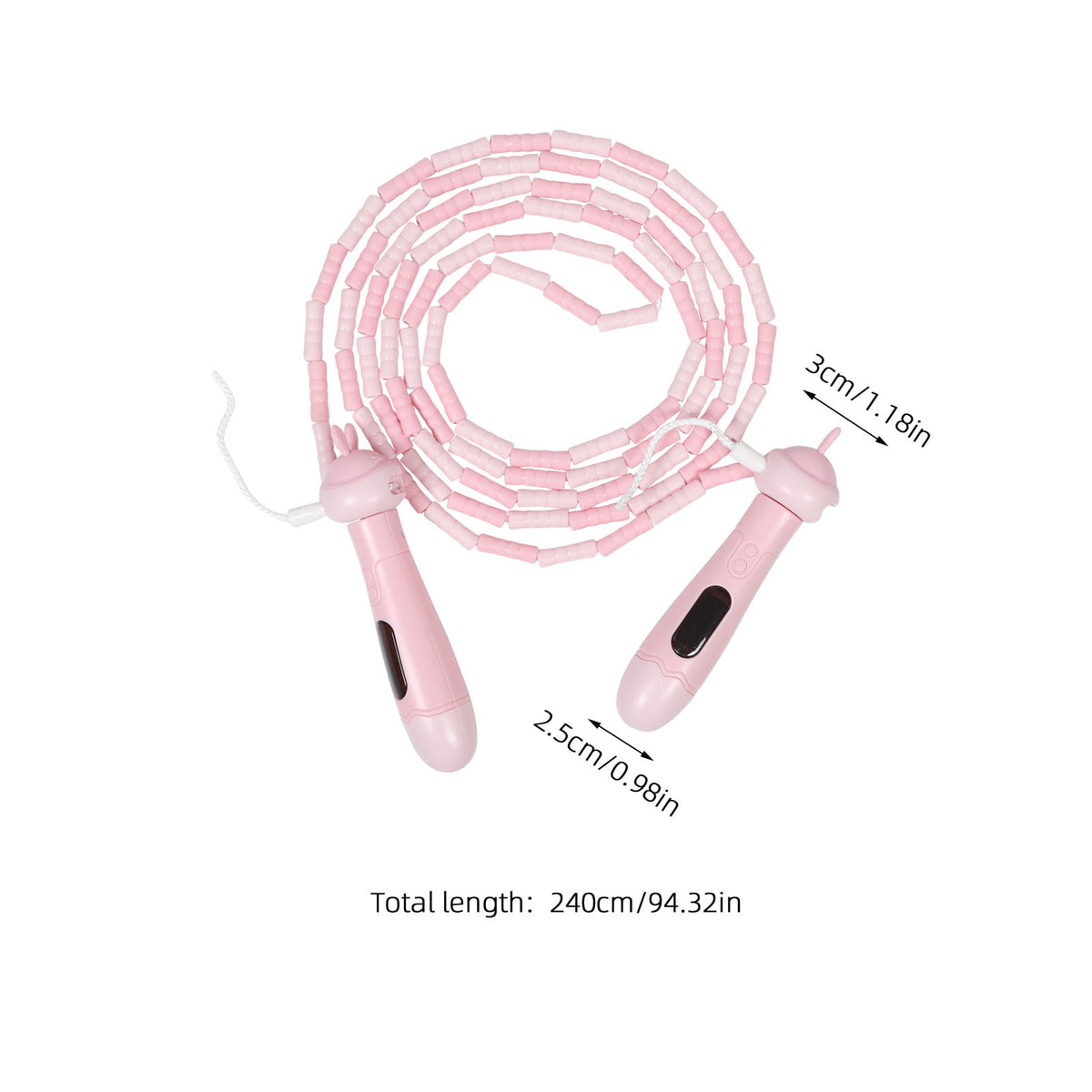 Adjustable Jump Rope with Built-In Jump Counter, Lightweight Pink Skipping Rope - Image 3