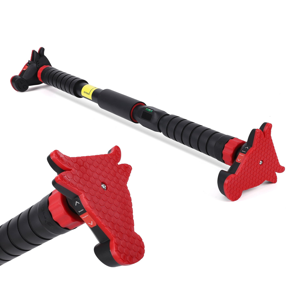 Doorway Pull-Up Bar with Adjustable Width, No-Screw Alloy Steel Chin-Up Bar, 440 lb Capacity