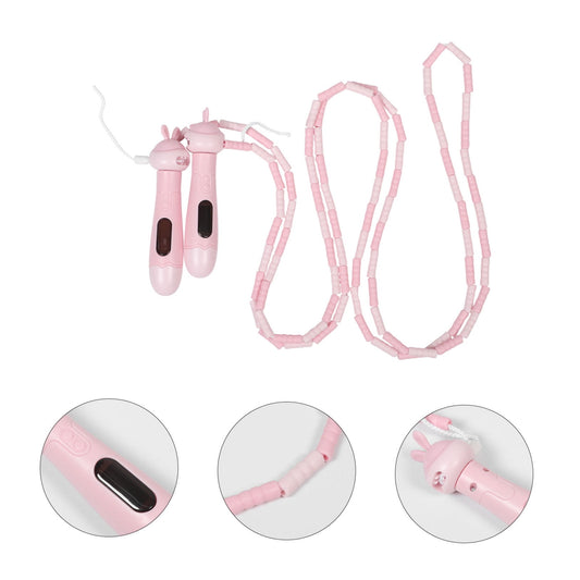 Adjustable Jump Rope with Built-In Jump Counter, Lightweight Pink Skipping Rope