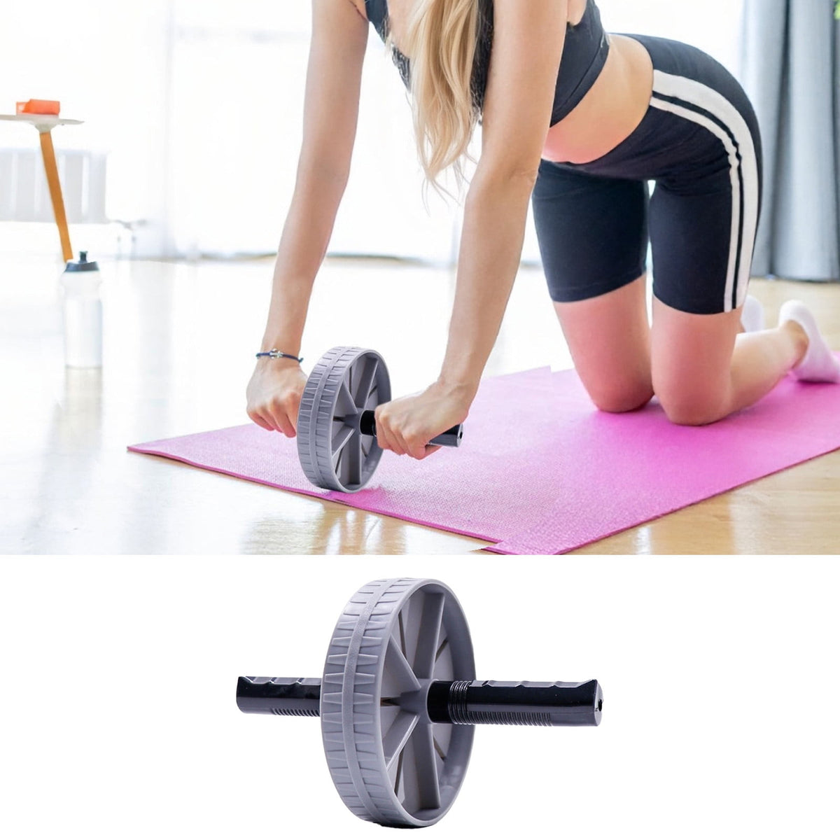 Ab Roller Wheel for Core Training, Home Gym Abdominal Exercise Wheel with Grip Handles - Image 3