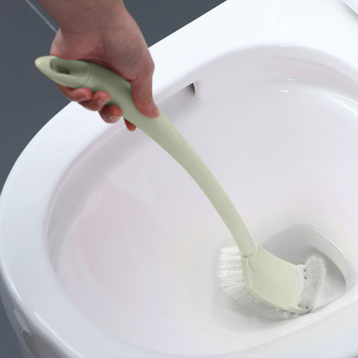 Toilet Brush with Dual Heads and Caddy, Flexible Rubber Bowl Brush plus Rim-Cleaning Slit Brush - Image 5
