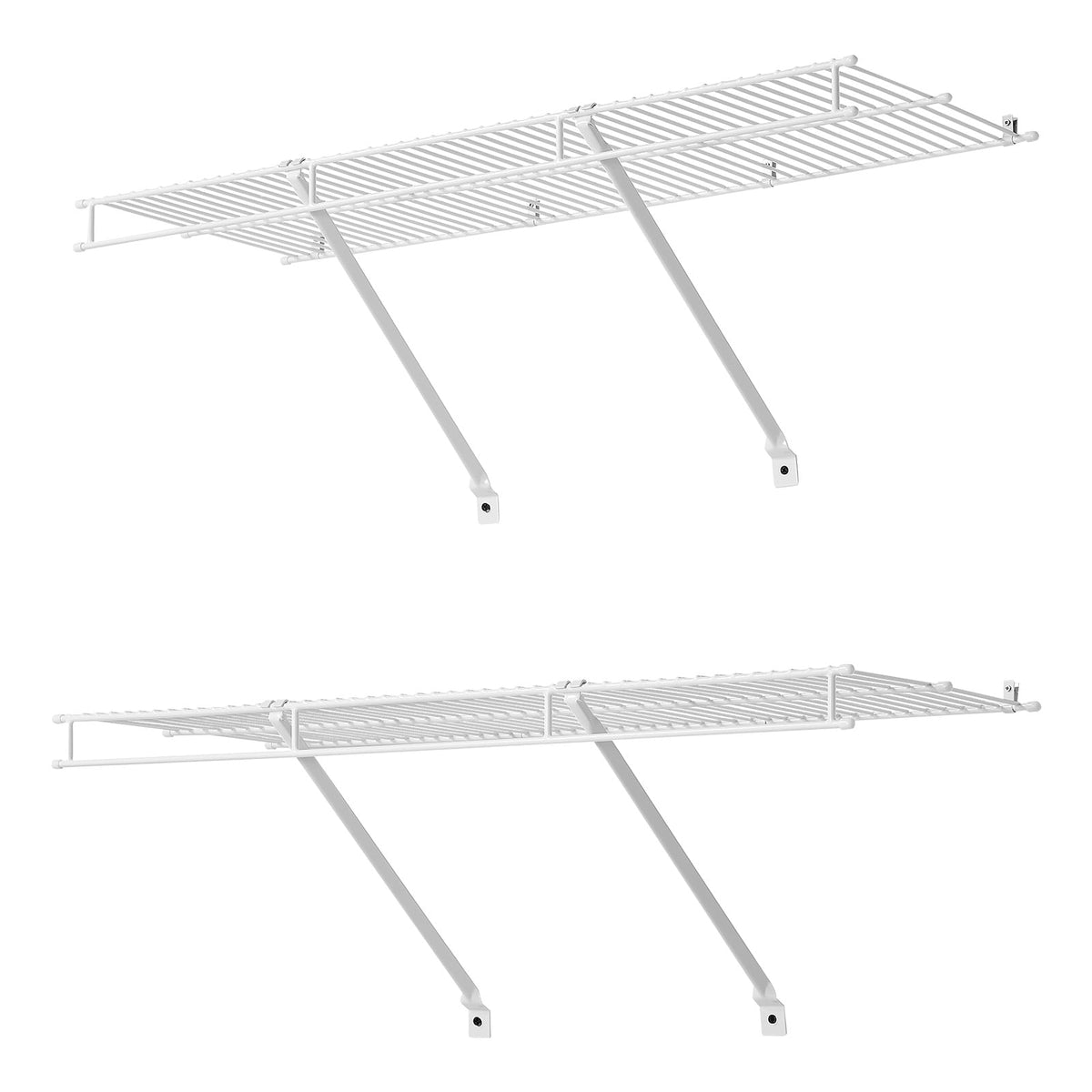 Wall-Mounted Wire Shelf Kit, 3 ft PVC-Coated Carbon Steel Closet Shelving, 12 Inch Deep, Set of 2