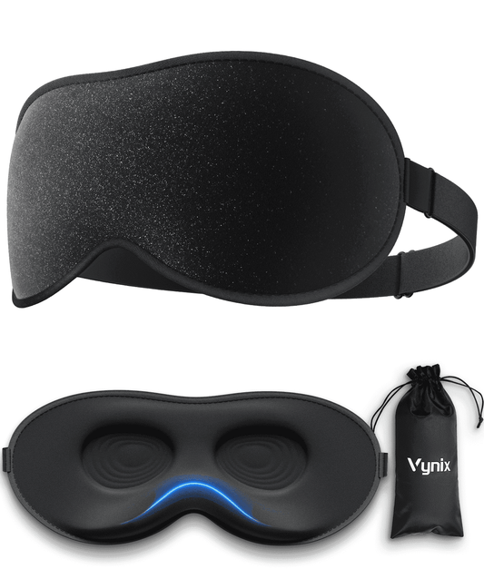 Contoured 3D Memory Foam Sleep Mask with Cooling Lining and Adjustable Strap, Black