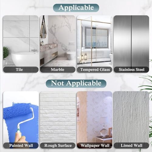 Transparent Adhesive Strips for Shower Caddies and Wall Shelves, No-Drill Replacement Set of 2 - Image 5