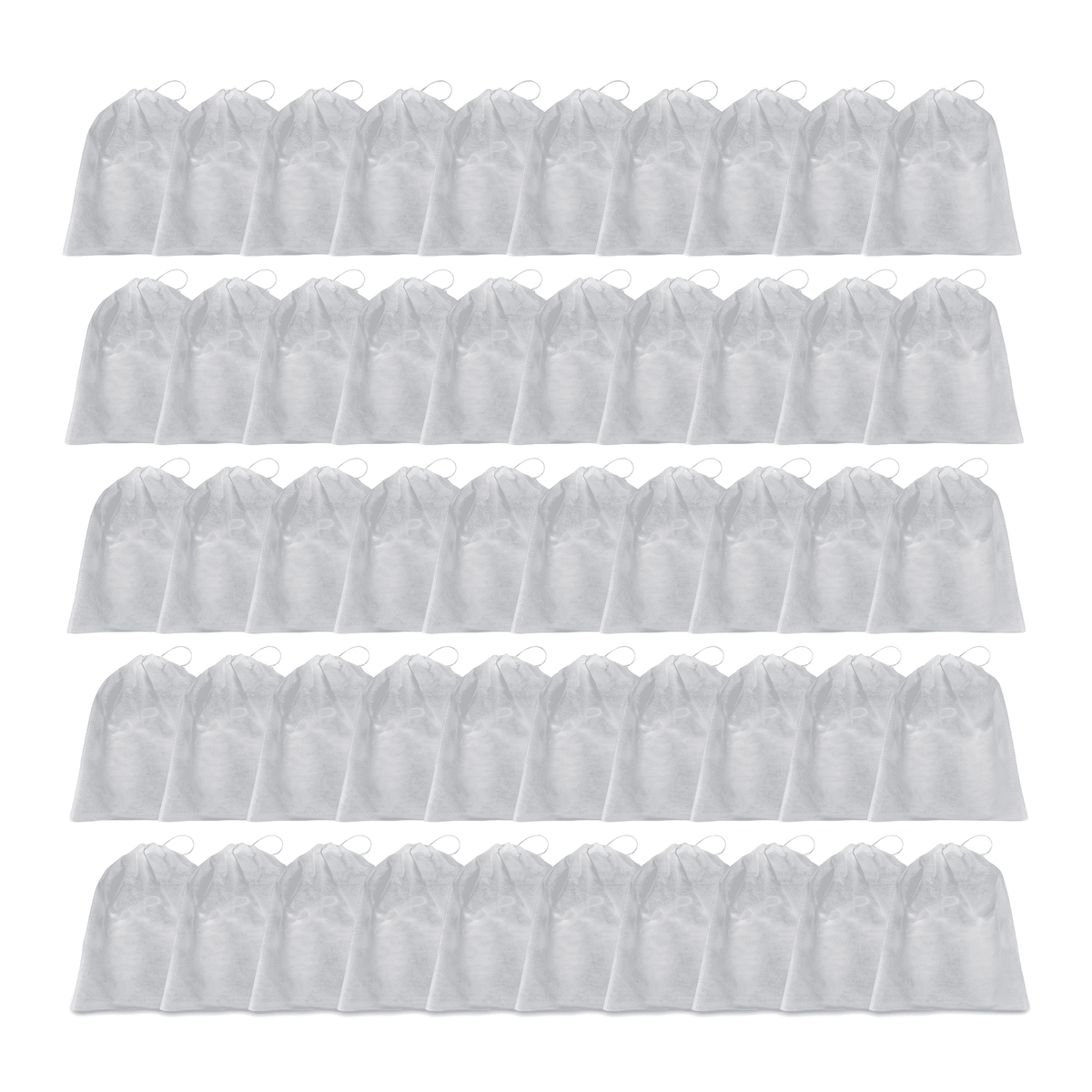 Translucent Drawstring Shoe Bags for Travel and Closet Storage, Non-Woven Dust Covers, Pack of 50