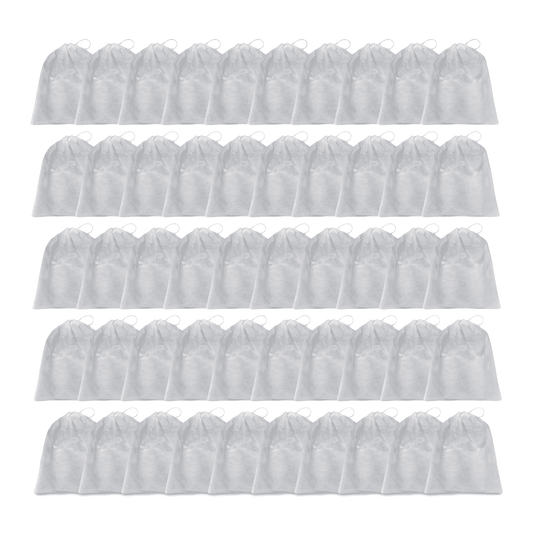 Translucent Drawstring Shoe Bags for Travel and Closet Storage, Non-Woven Dust Covers, Pack of 50
