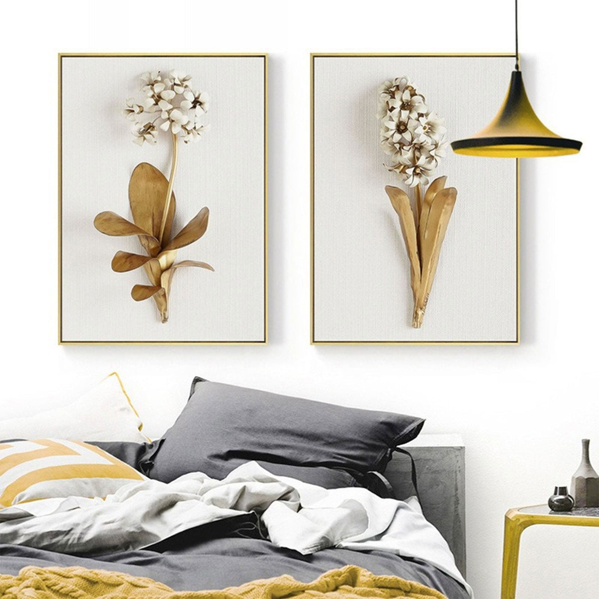 Abstract Flower Canvas Wall Art Prints, Unframed 3-Piece Set for Living Room, Bathroom or Kitchen - Image 5