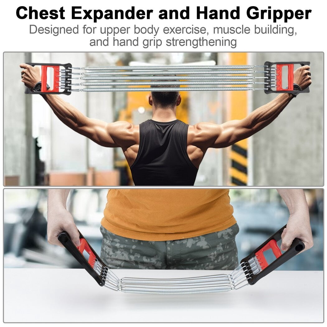 Two-in-One Spring Chest Expander and Hand Gripper with Five Adjustable Springs - Image 3