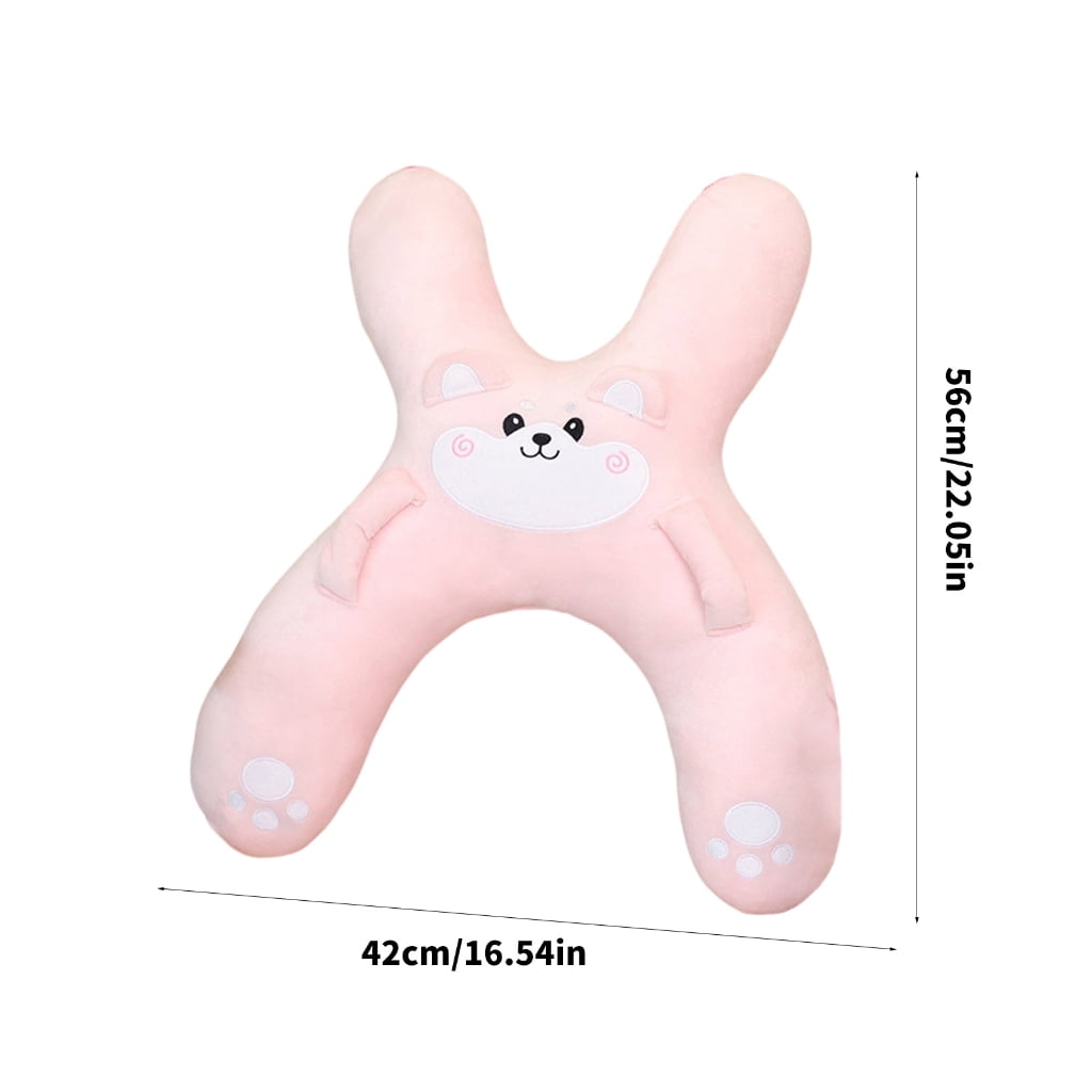 Kids Car Seat Neck Pillow with Plush Cartoon Cover, Soft Cotton-Filled Travel Headrest Cushion - Image 5