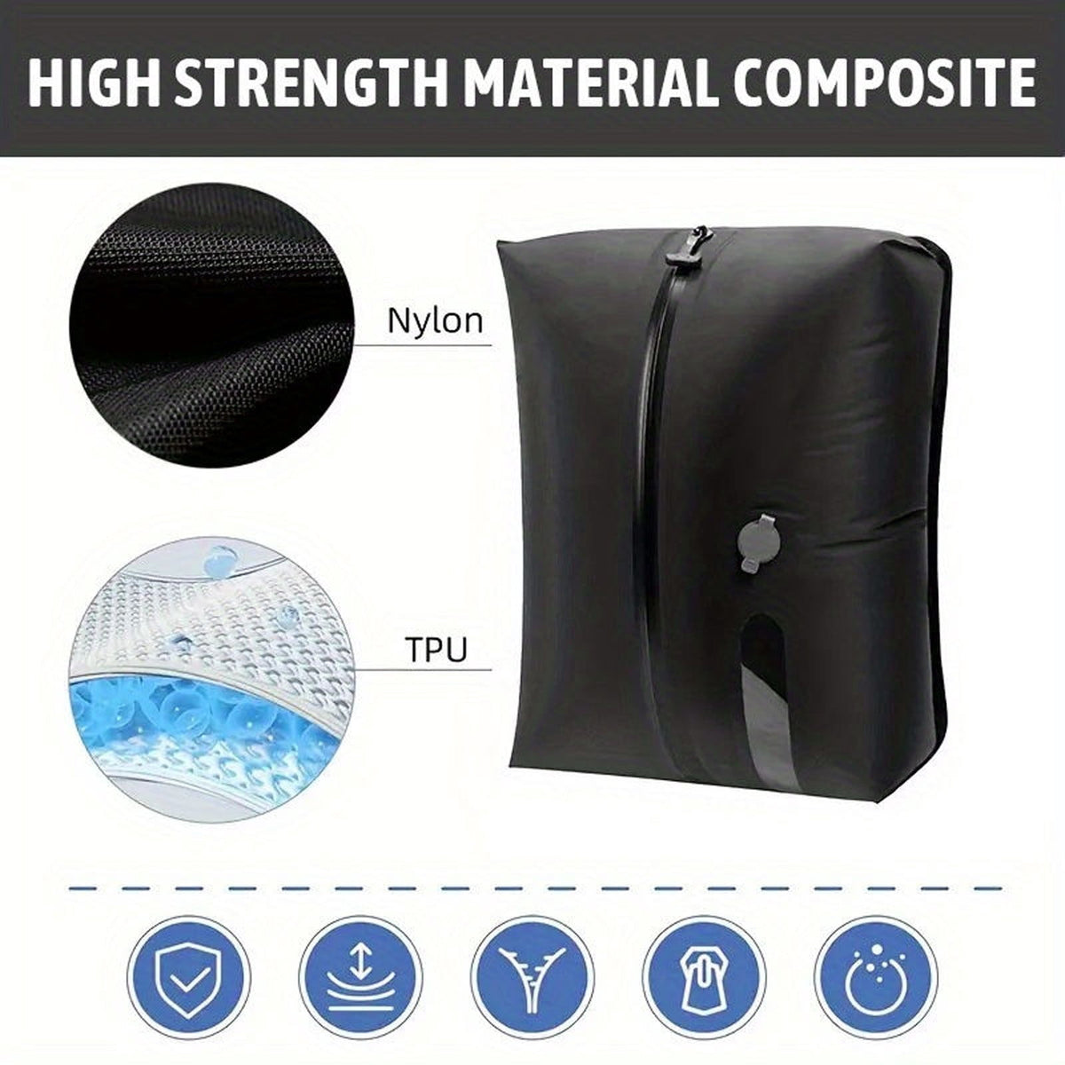 Waterproof Vacuum Compression Bags for Travel, Reusable Extra-Large Space-Saver Bags with One-Way Valve - Image 3