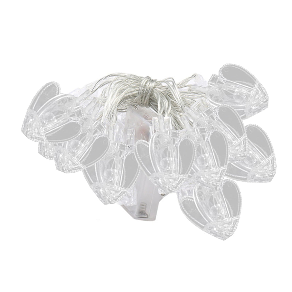 LED Photo Clip String Lights with Heart-Shaped Clips, 59 Inch Battery-Powered Decorative Wall Light