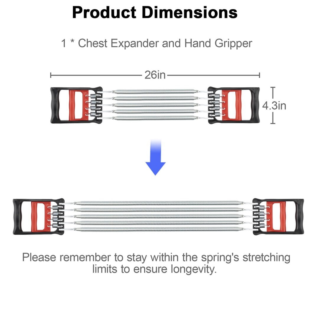 Two-in-One Spring Chest Expander and Hand Gripper with Five Adjustable Springs - Image 6