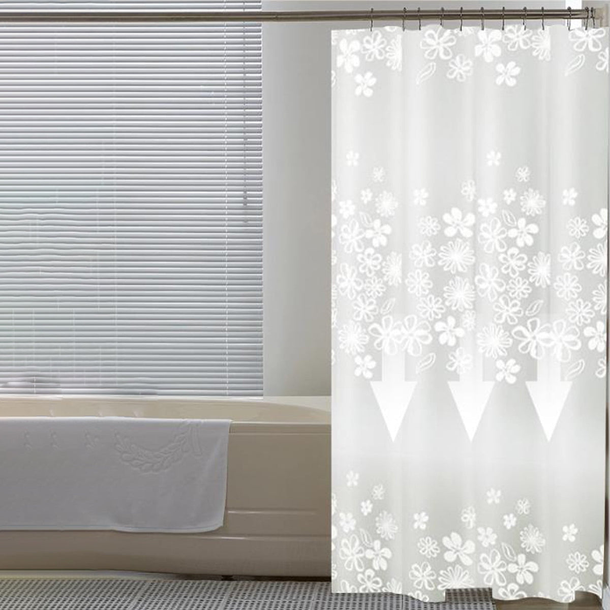 Clear Heavy-Duty Shower Curtain Liner, 72 x 72 Inch Waterproof Mildew-Resistant Plastic with 12 Hooks - Image 5