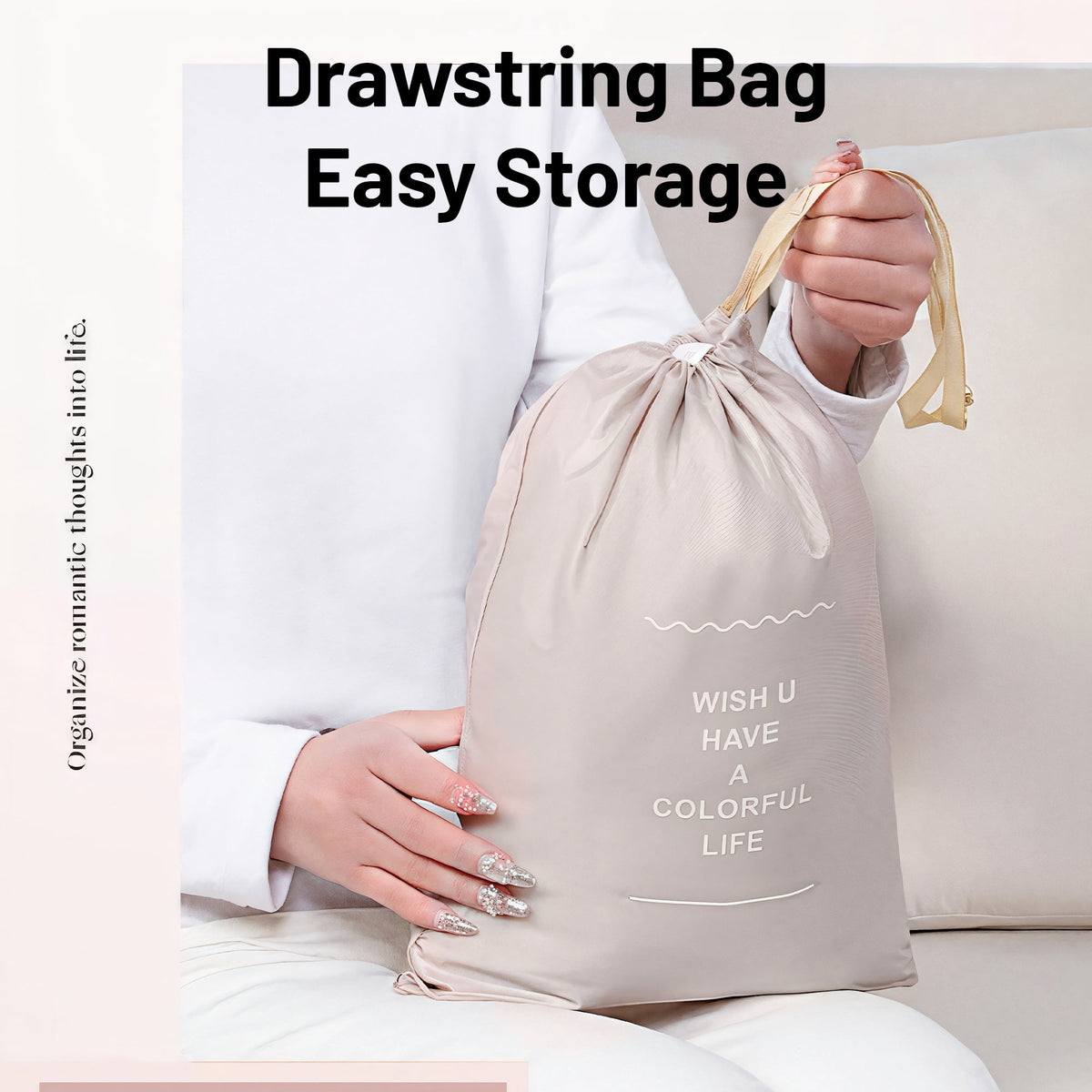 Packing Cube Set of 8 with Shoe and Toiletry Bags, Beige Suitcase Organizers for Travel - Image 6