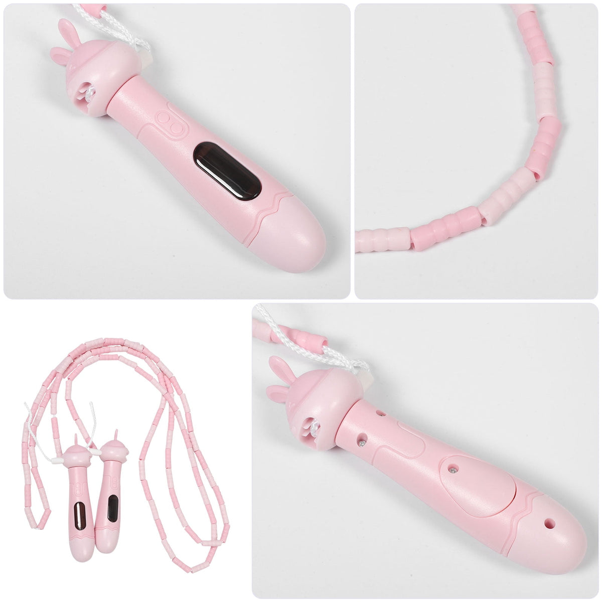 Adjustable Jump Rope with Built-In Jump Counter, Lightweight Pink Skipping Rope - Image 4